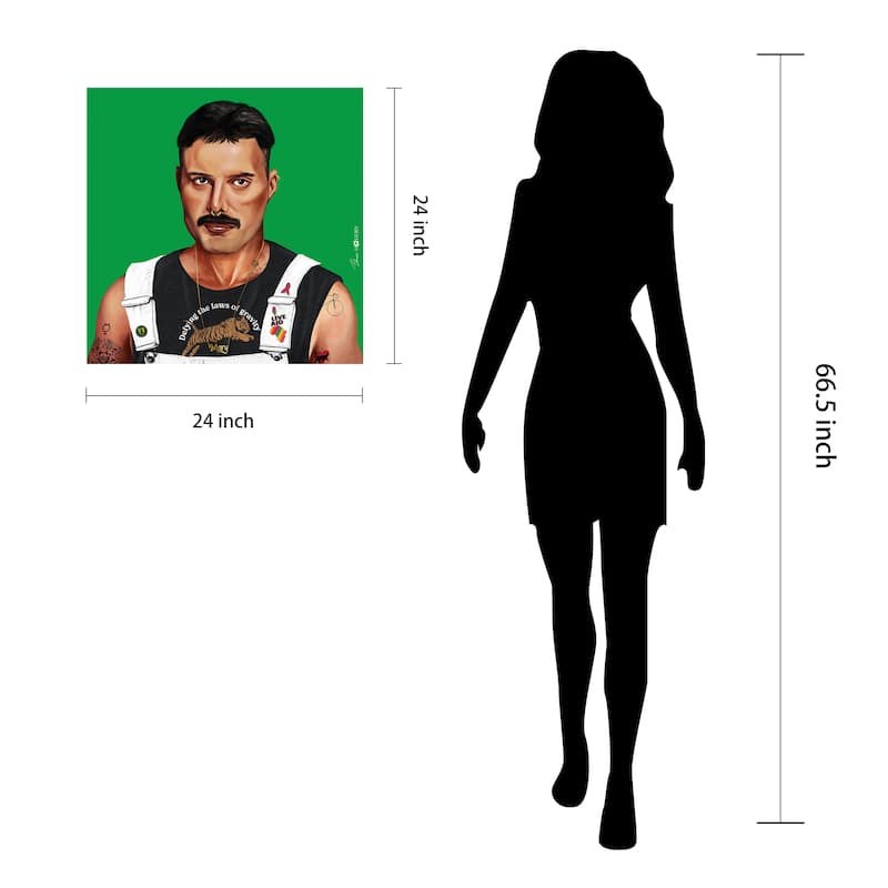Empire Art Direct Hip Freddie Mercury Printed Tempered Glass Wall Art - Multi-Color