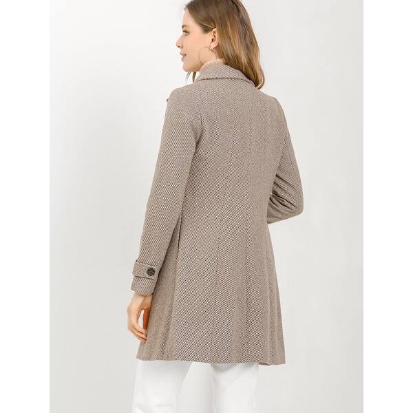 Allegra K Womens Peter Pan Collar Single Breasted Overcoat Winter Long Coat
