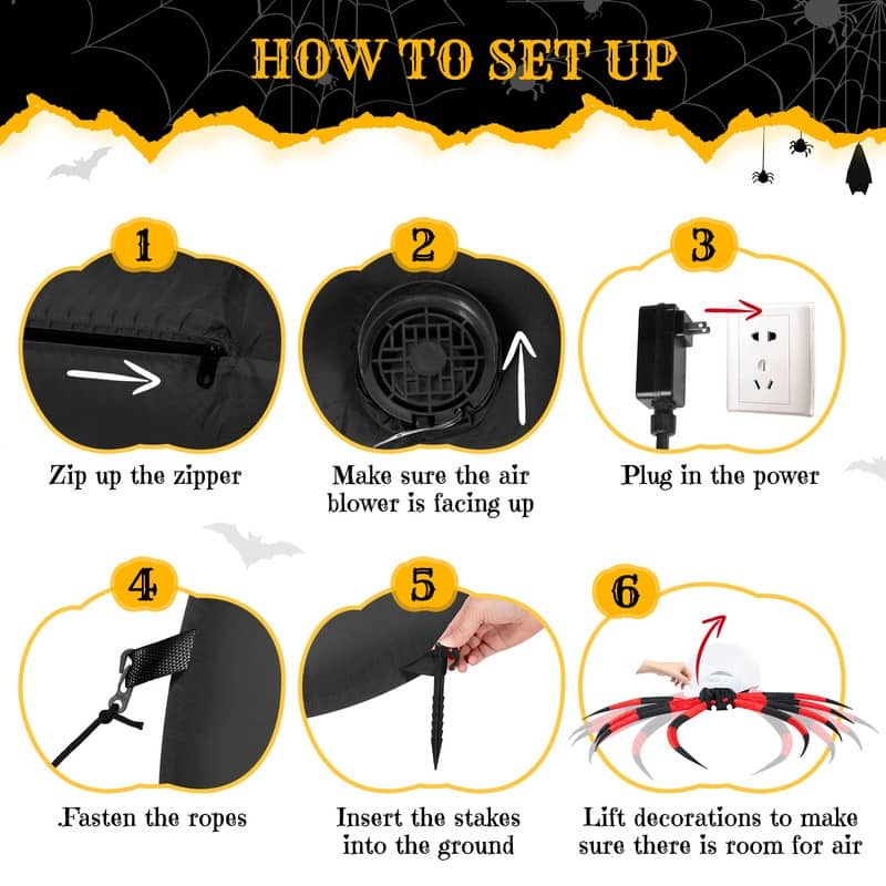 11.8 FT Halloween Inflatable Spider Outdoor Decorations