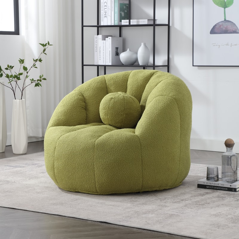 HOMEFUN Cozy Beanbag Sofa With Memory Foam Filler, Oversized Round Sofa Couch For Adults, Comfy Lazy Floor Sofa