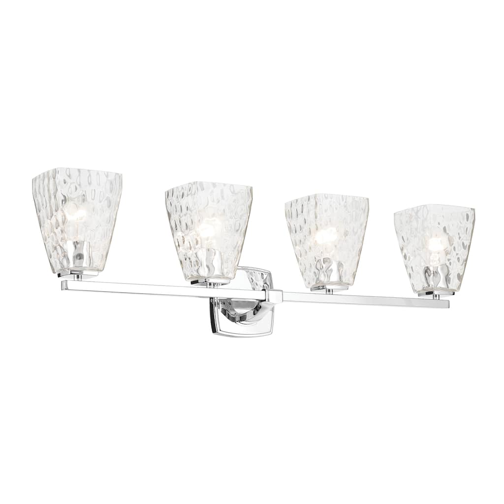 Kichler Lighting Marant 33.25" 4-Light Vanity Light with Clear Water Glass in Chrome