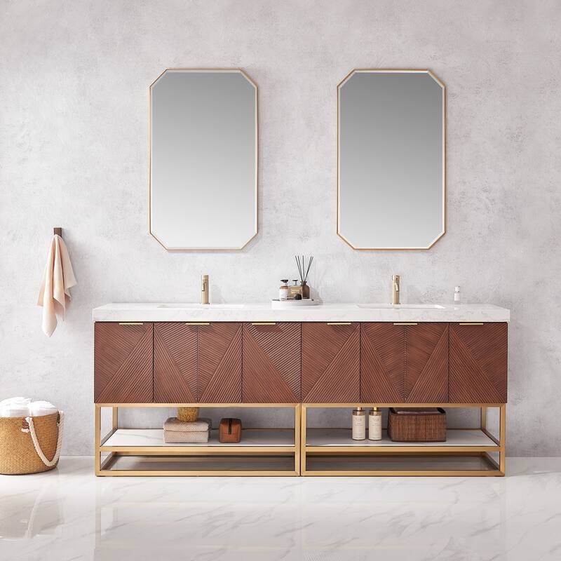 Mahon Double Bath Vanity with Composite Stone Top without Mirror