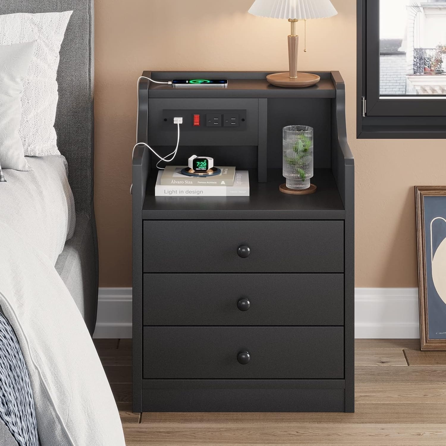 Nightstands with on sale charging stations