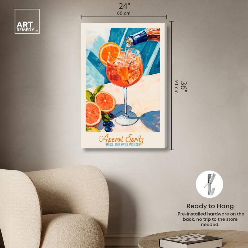 Aperol Spritz Recipe Poster Canvas by Art Remedy, Gallery Wrapped
