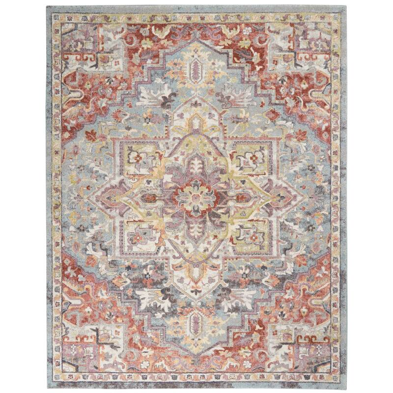Nourison Juniper Persian Farmhouse Medallion Multicolored Area Rug