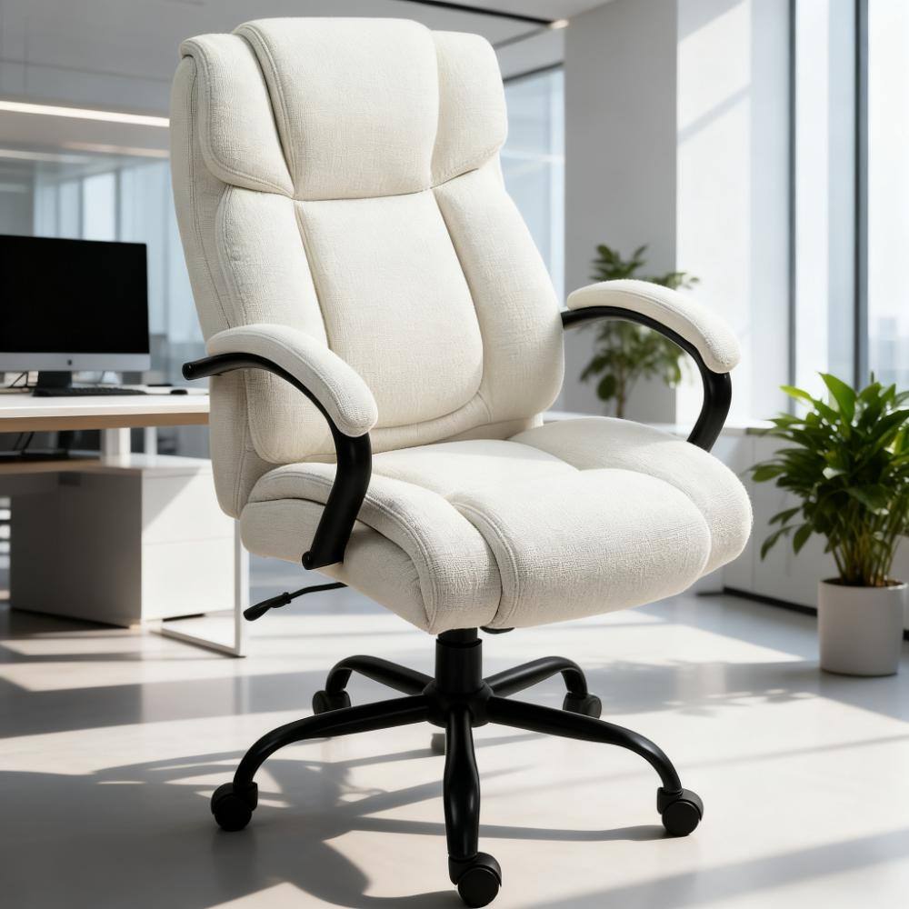 Executive Office Chair - Plush Padding, Adjustable & Rolling Wheels for Effortless Office Style