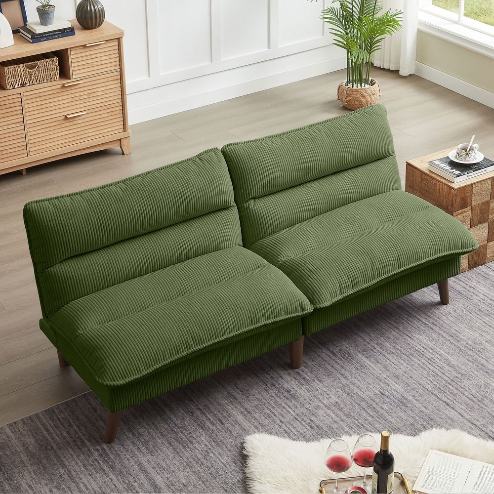 Cordury Armless Futon Sofa Bed