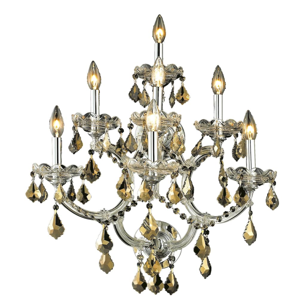 Fleur Illumination Collection Wall Sconce D:22in H:27in E:15.5in Lt:7 Chrome Finish