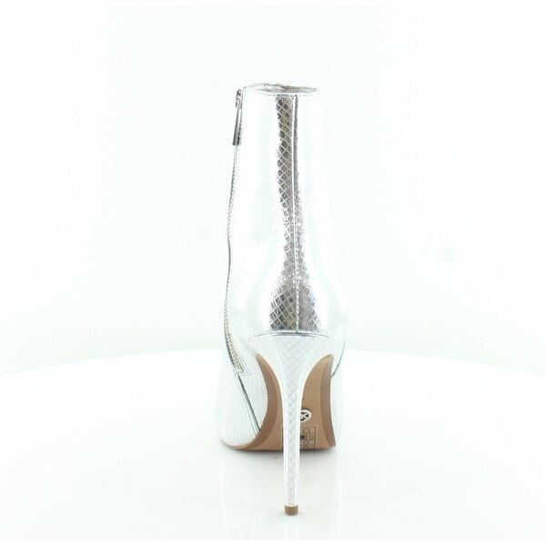 silver bootie heels