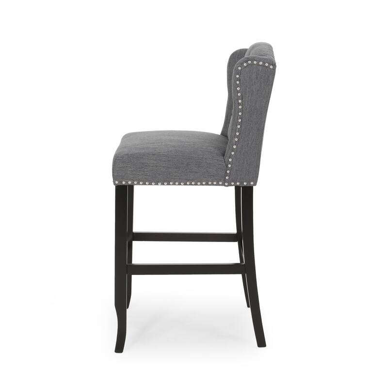 Tufted Wingback 31 Inch Counter Stools, Set Of 2