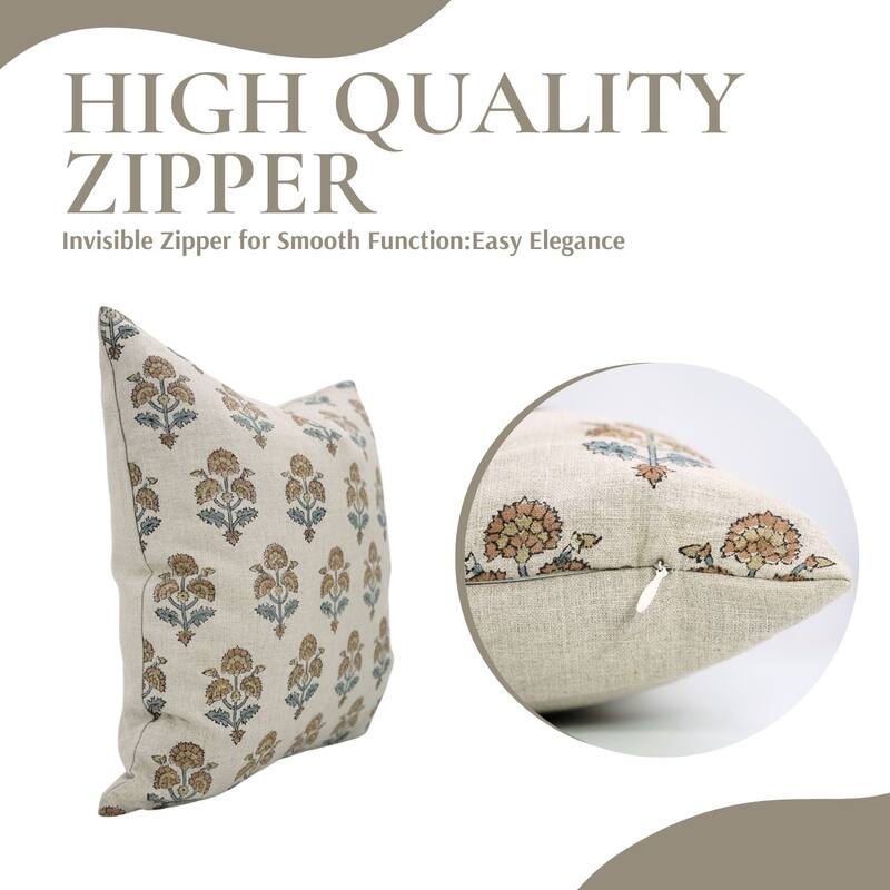 Fabdivine Polka Dots Grey Pure Linen Cushion Cover Soft, 12x20 Inches Handmade Block Print Bedroom or Farmhouse Décor, Shivri