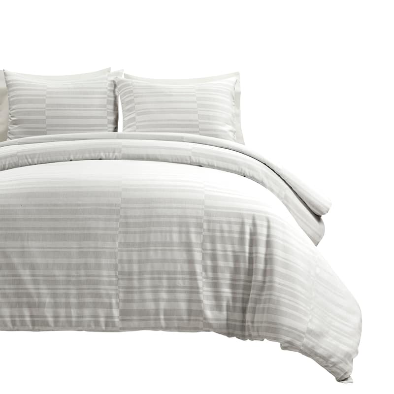 Lush Decor Sawyer Modern Broken Stripe Duvet Cover 3-Piece Set