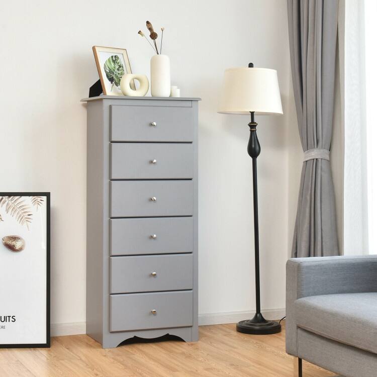 6 Drawers Chest Dresser Clothes Storage Bedroom Furniture Cabinet