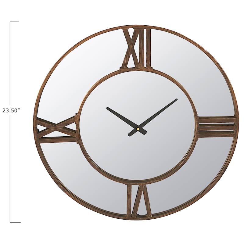 Mirrored Metal Wall Clock