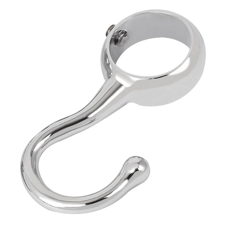 10pcs 1"Dia Tube Wardrobe Hanging Clothes Garment Rail Hanger Hook - Silver Tone