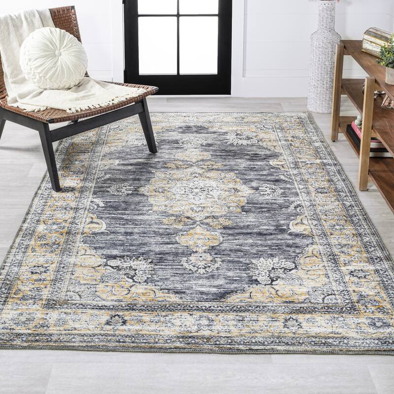 JONATHAN Y Wincer Bohemian Distressed Chenille Machine-Washable Area Rug