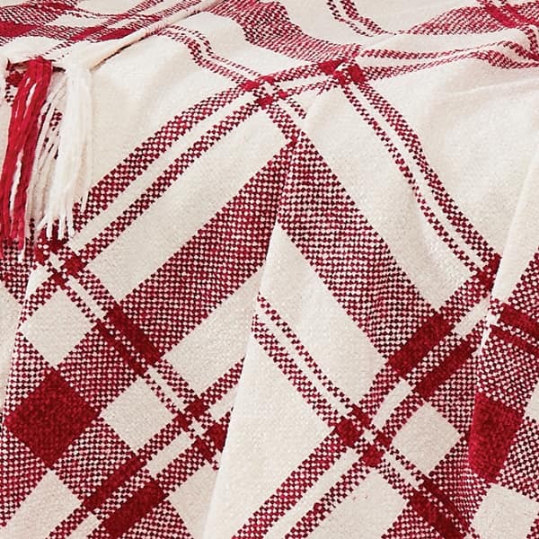 Plaids Voor Banken Grote Edcooy Chenille Jacquard Kwastjes Dekens Voor Slaapbanken Stoel Hoes Hoes 2 3 Zits Boheemse Fringe Kwastjes Rood L