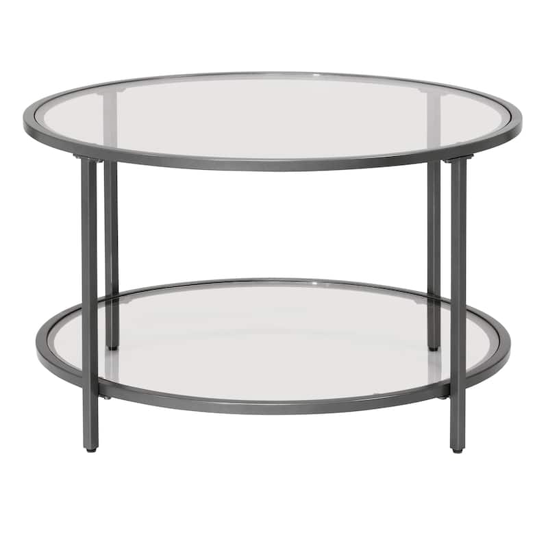Carbon Loft Heimlich Round Steel/Glass Coffee Table
