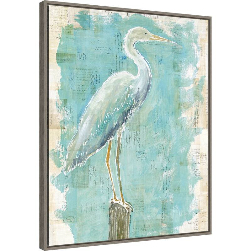 Coastal Egret I v2 by Sue Schlabach Framed Canvas Wall Art Print