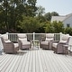 preview thumbnail 178 of 189, Pocassy Outdoor Wicker Sofa with Swivel Chair Fire Pit Table Furniture Set. Brown Wicker & Beige Cushion - 6 Pieces Swivel Chair Table with 6-In Cushion