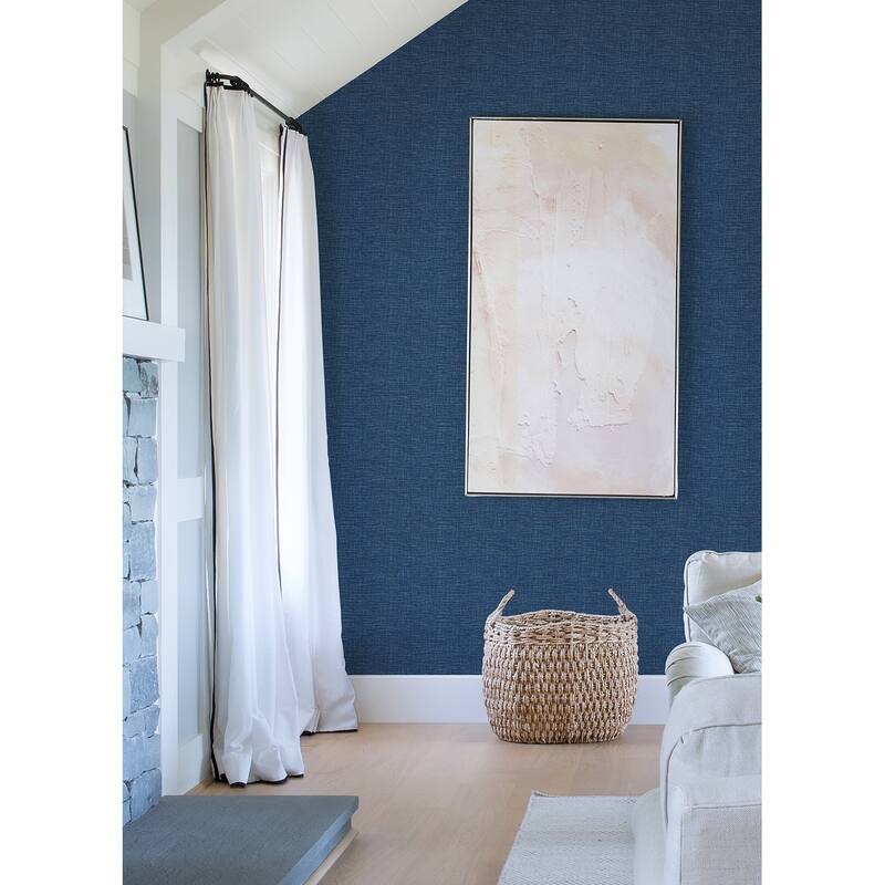 A-Street Prints Exhale Dark Blue Texture Wallpaper