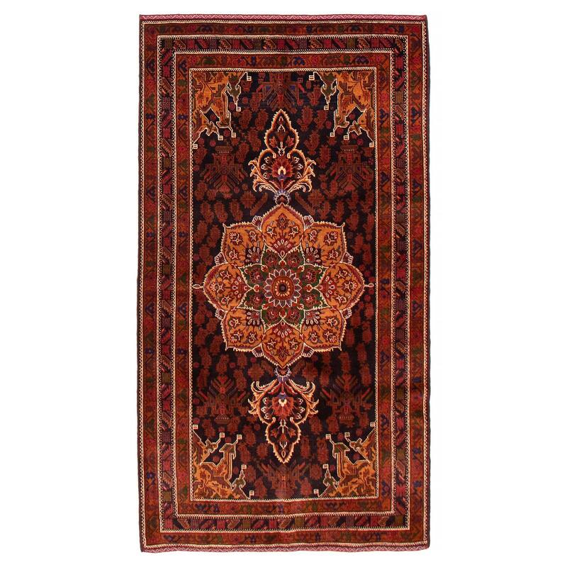 Teimani Black, Brown Rug 3'9" x 6'11" - 3'9 x 6'11 - Black/ Brown - 3'9 x 6'11