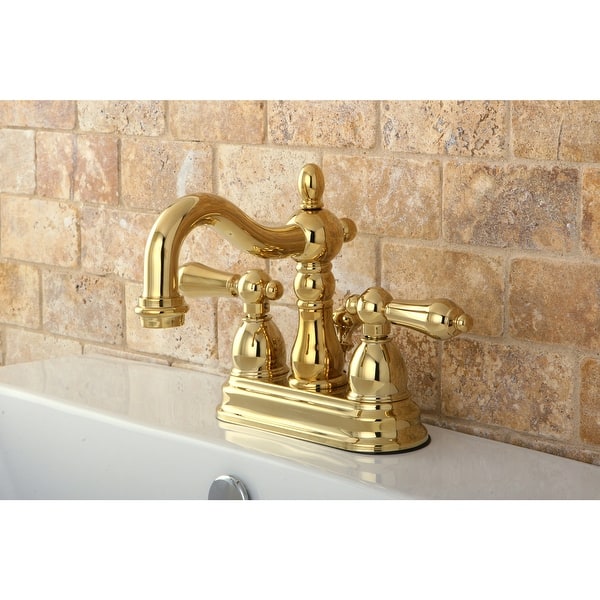 slide 2 of 17, Heritage 4 in. Centerset Bathroom Faucet Polished Brass