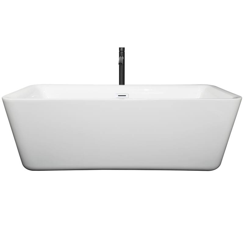 Wyndham Collection Emily 69-inch White Freestanding Soaking Bathtub