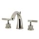 preview thumbnail 3 of 35, Kingston Brass Convergent Two-Handle 3-Hole Deck Mount Widespread Bathroom Faucet with Knurled Handle and Brass Pop-Up Drain Polished Nickel