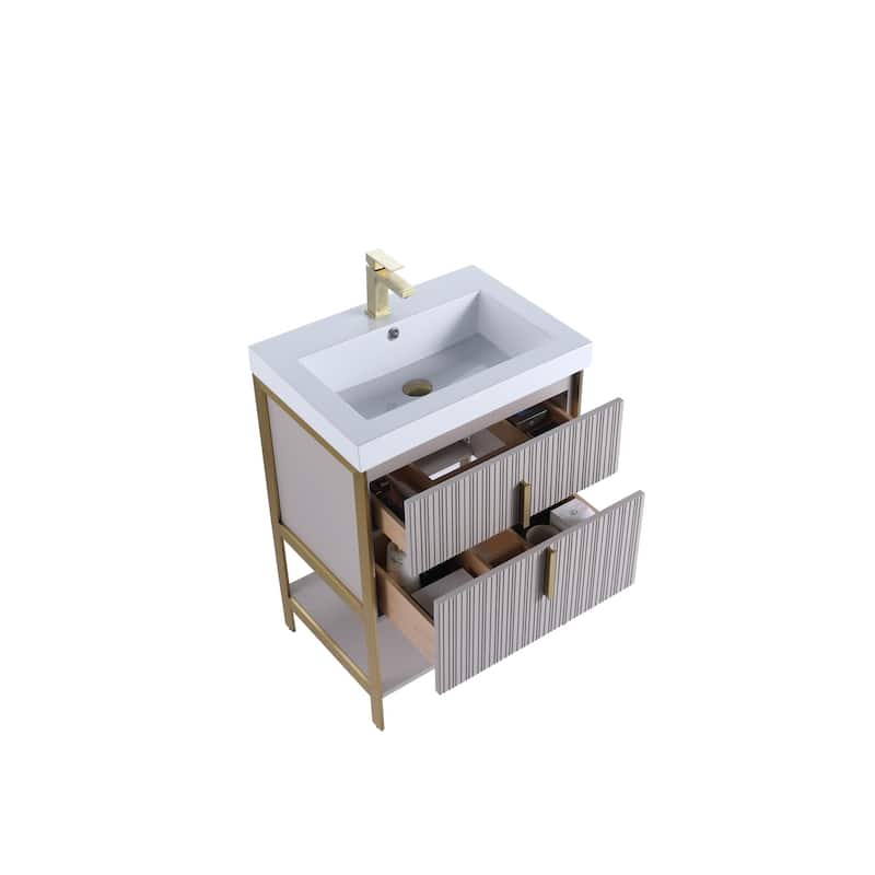 Fine Fixtures Serenity Modern Bathroom Vanity with White Gel Acrylic Top