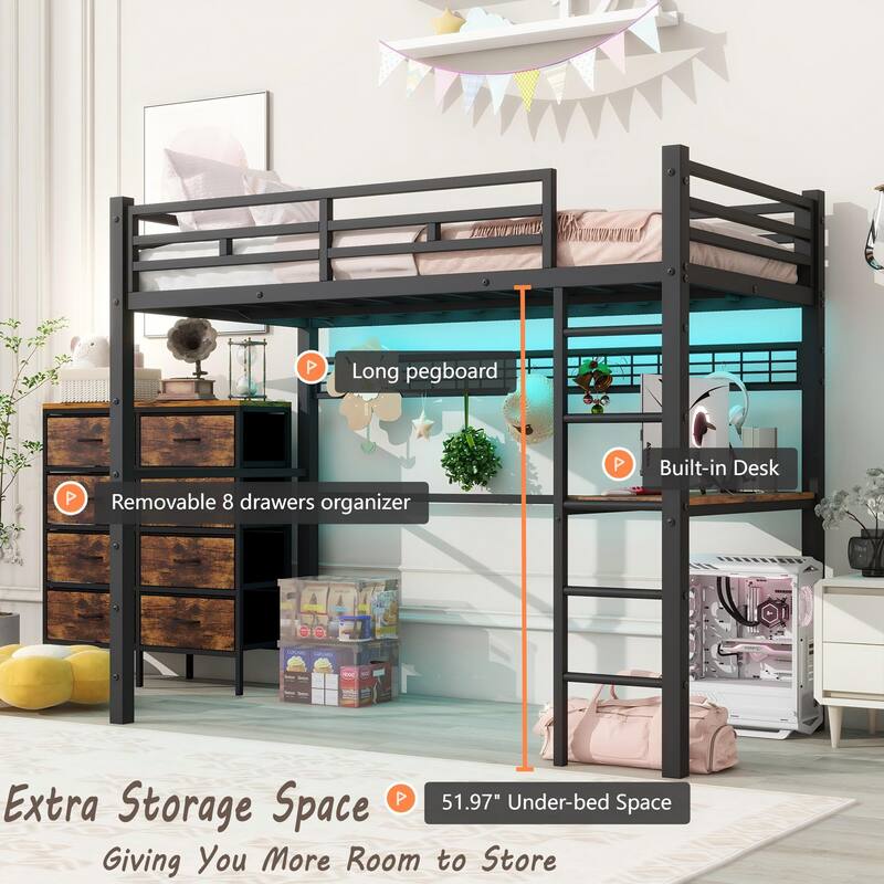 Heavy Metal Bunk Beds with Ladder Kids Bed Frame Twin / Twin XL / Full / Queen Size🏕️