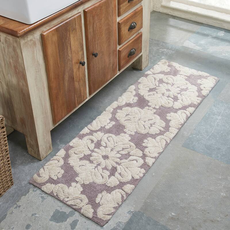 Better Trends Medallion Collection 100% Cotton 5-Pc Set Bathroom Rugs-Soft & Super Absorbent, Non-Skid Latex, Machine Washable