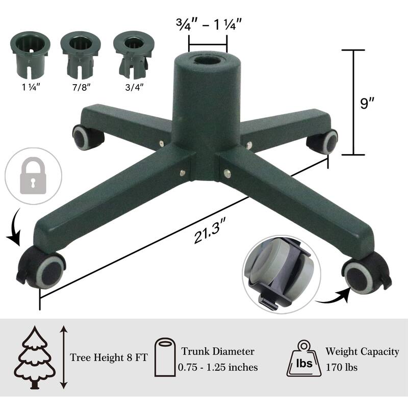 Adjustable Artificial Christmas Tree Stand for up to 8' Trees - 21" - Green