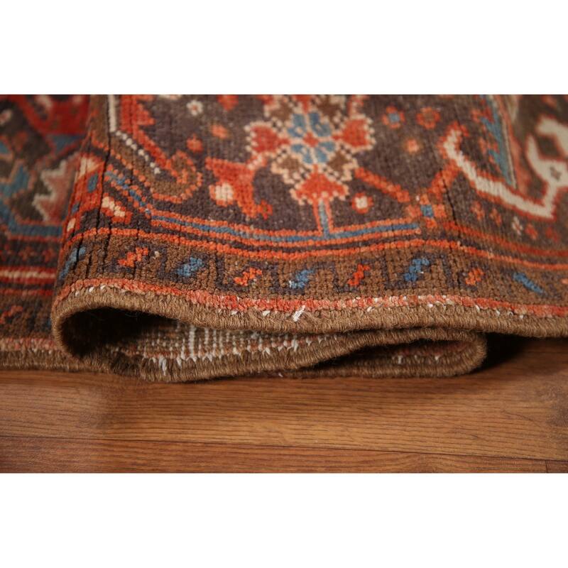 Hand Knotted Oriental 100% Wool Carpet Traditional Medallion Oranges & Rust Heriz Area Rug - 10' 8'' X 8' 4''