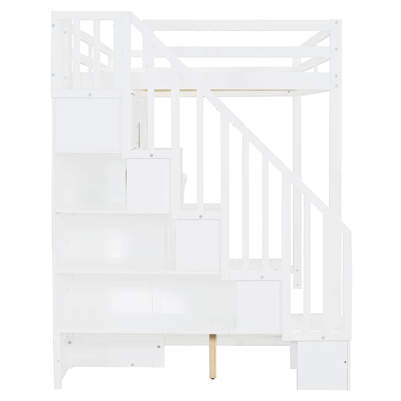 Full Size Smart Bunk-Loft Murphy Bed with Hydraulic System - Convertible Featuring Hidden Desk