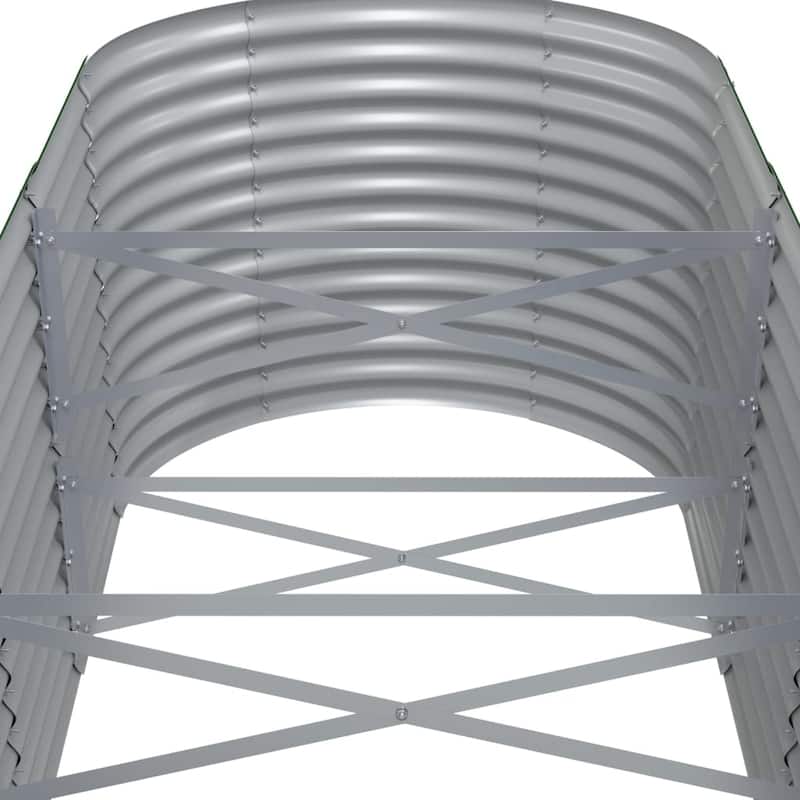 vidaXL Raised Garden Bed Raised Flower Bed Galvanized Steel Outdoor Planter