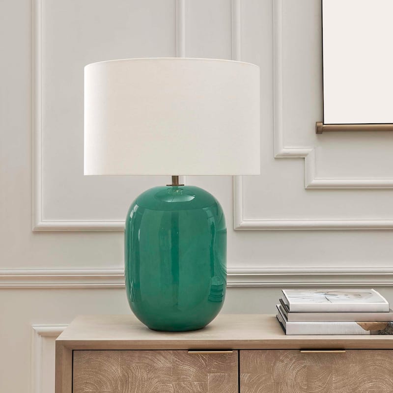 Uttermost Hollis Teal Table Lamp - 19.00" W x 28.25" H x 19.00" D
