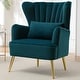preview thumbnail 6 of 65, HOMYKA Modern Wingback Arm Chair Upholstered Accent Chair Velvet - Light Blue