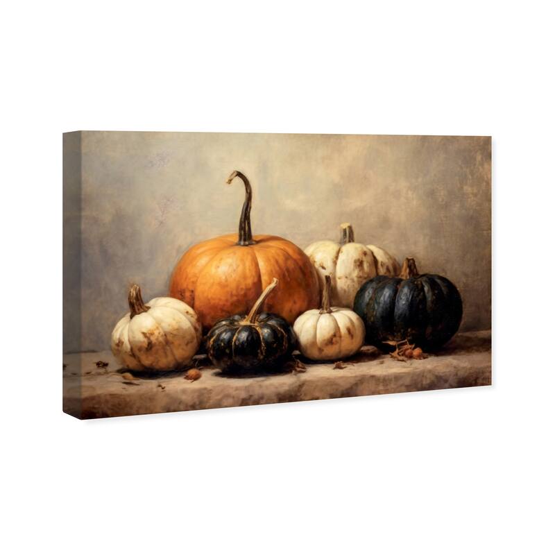 Wynwood Studio Canvas Classic and Figurative Pumpkin Variety II Orange and Pumpkin Traditional Wall Art Canvas Print