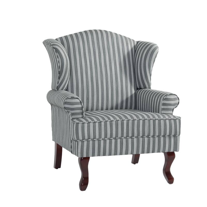 2 Set Traditional Rolled Arm Wing Back Accent Chair