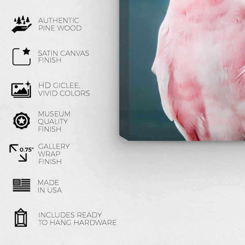 Wynwood Studio Canvas Animals Talkative Cockatoo Pink and Modern & Contemporary Wall Art Canvas Print
