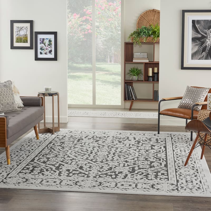 Nourison Calobra Transitional Persian Floral Indoor Outdoor Area Rug