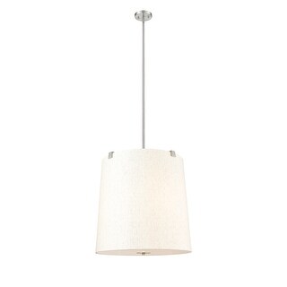 Weston by Z-Lite 6 Light Pendant in Brushed Nickel with Cream Fabric ...
