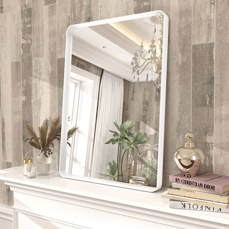 Modern Metal Frame Wall Mounted Bathroom Vanity Mirror