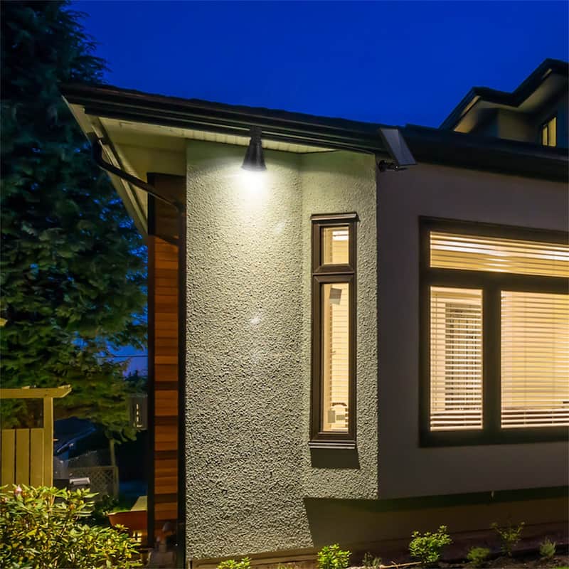 Solar Powered Spotlight Outdoor Dusk To Dawn Light - Black