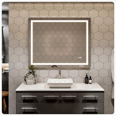 Eviva Glow 40" x 32" Rectangular Frameless Mirror - Clear