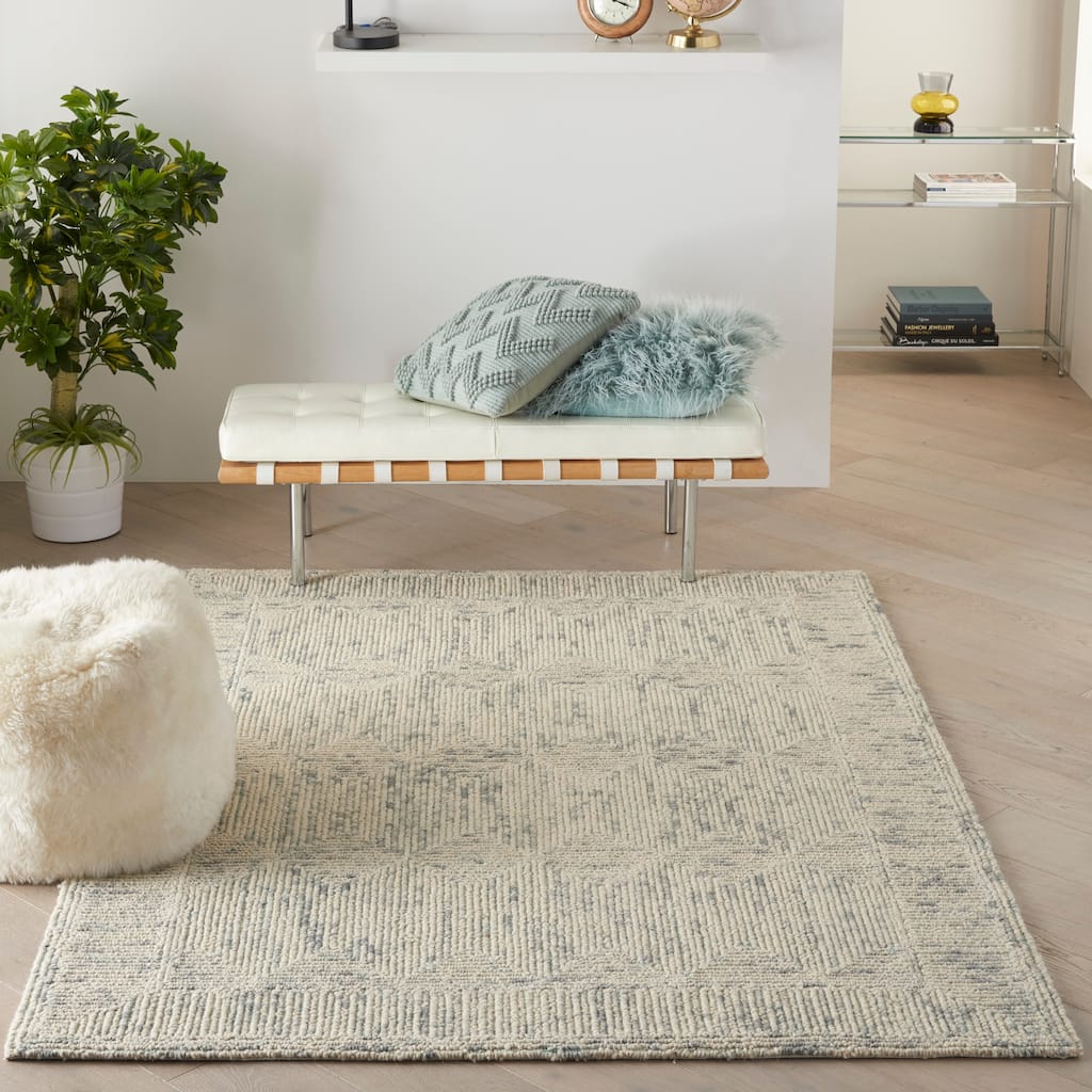 Nourison Vail Textured Modern Hand-tufted Looped Wool Area Rug
