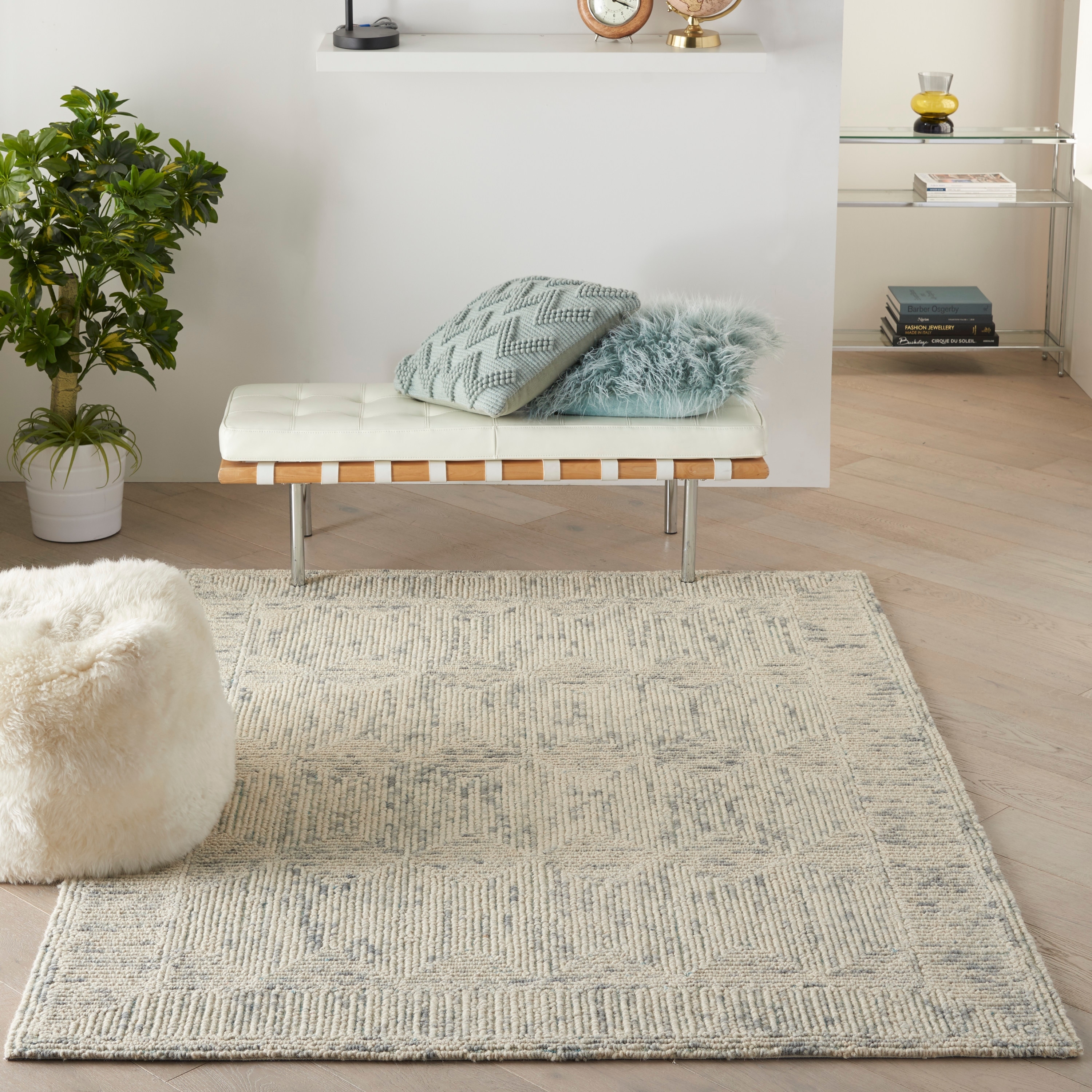 Nourison Vail Textured Modern Hand-tufted Looped Wool Area Rug