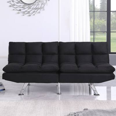 Relax Futon Sofa Bed with Metal Chrome Legs