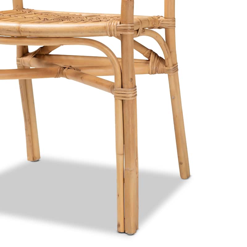 Tugera Modern Bohemian Natural Brown Rattan Dining Chair